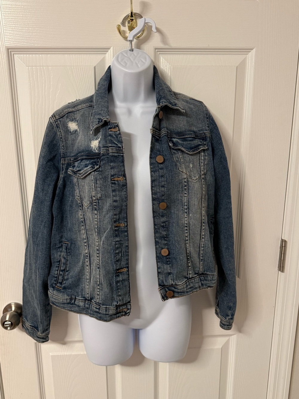wonder nation teens Blue Distressed Denim Jacket sz xxl (18)
